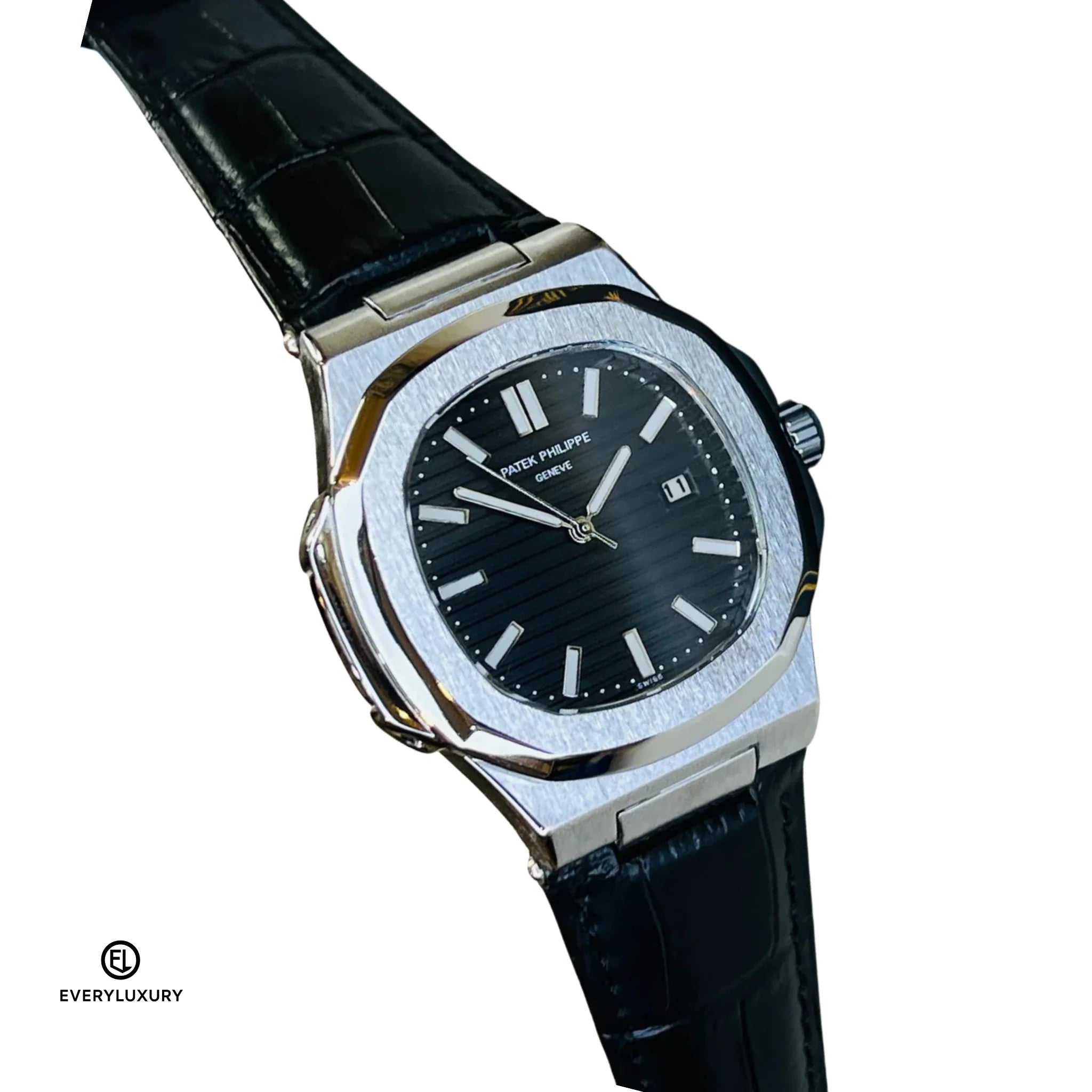 Patek Philippe Leather Strap Watch for Men – Premium Leather Strap Timepiece