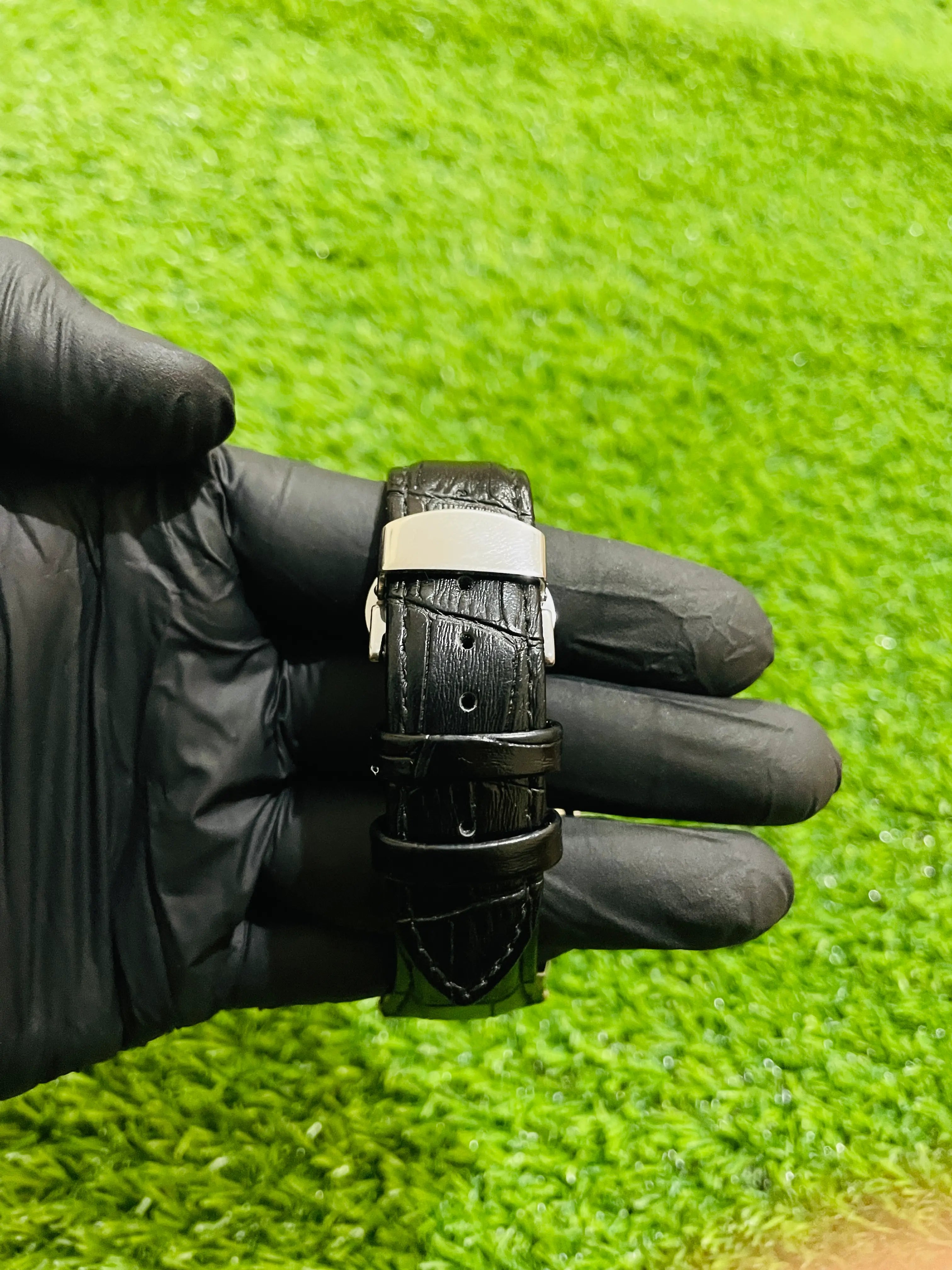 Patek Philippe men’s leather strap watch